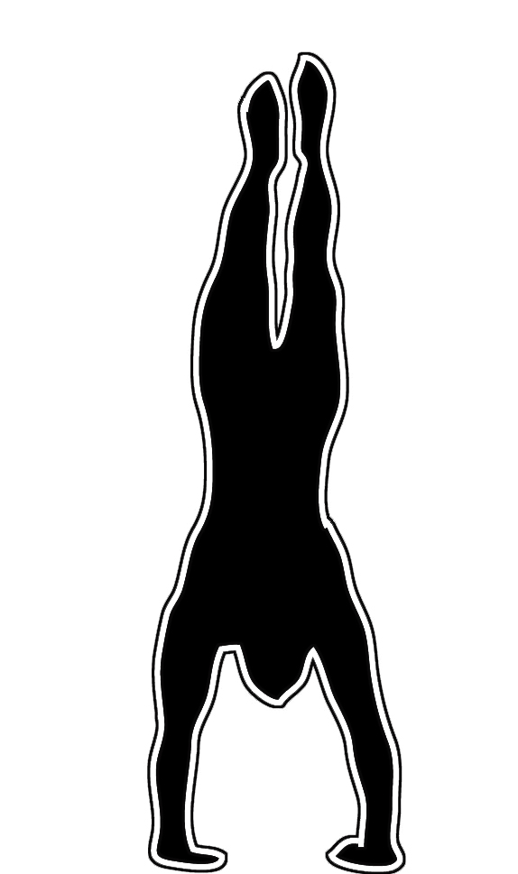 body silhouette man in handstand