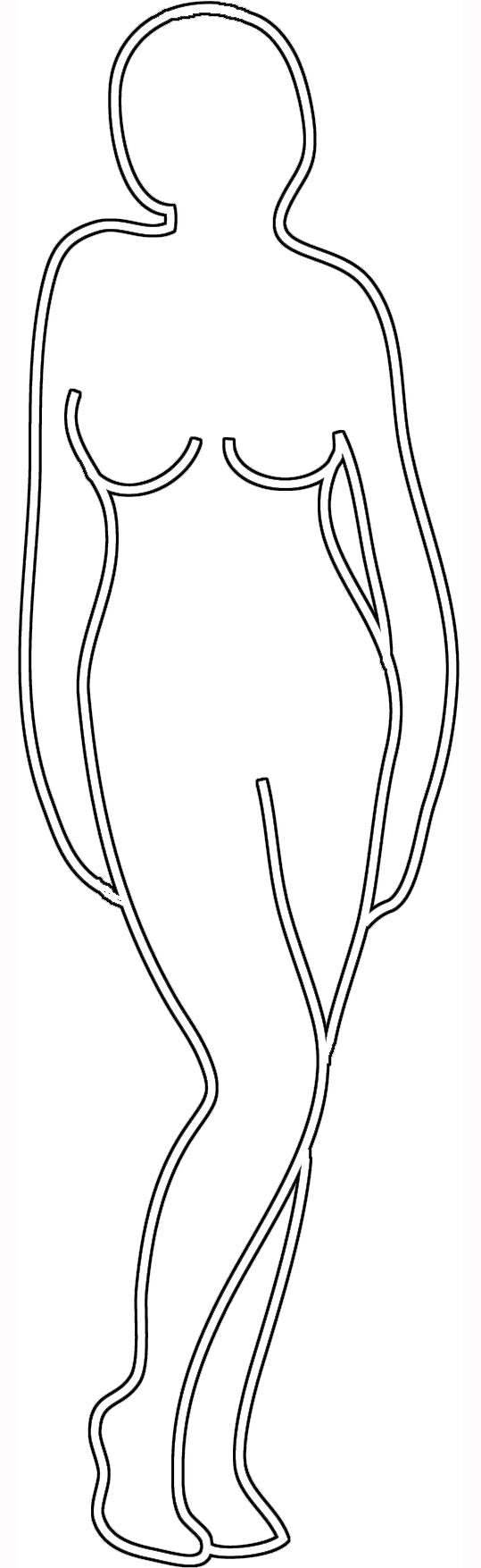 Free Printable Female Body Template Front Back Left Side Right Side View