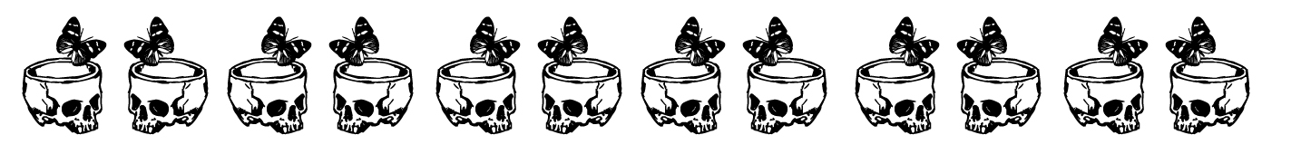 separator with skulls and butterflies