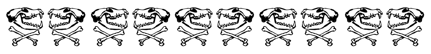 border animal skulls and crossbones