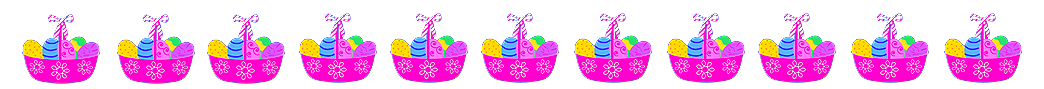 border with Easter baskets and eggs