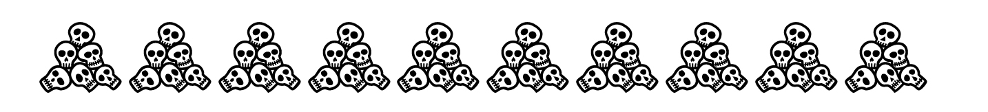 border with piles of skulls