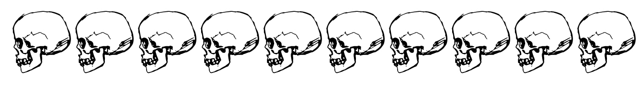 border with skull profiles