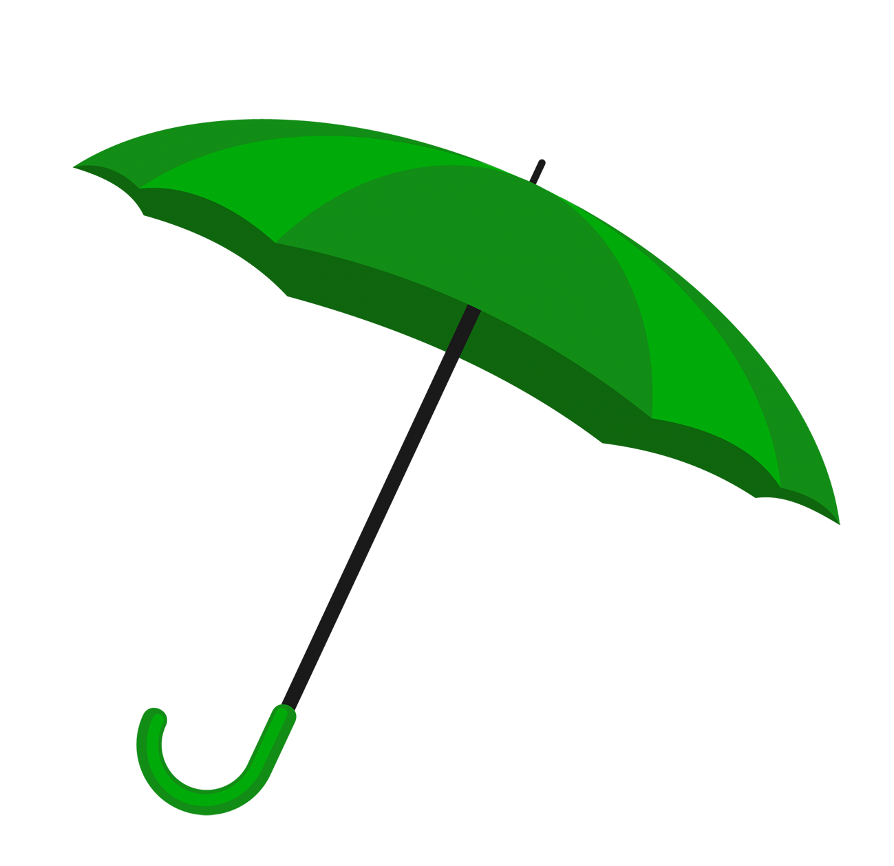 bright green umbrella