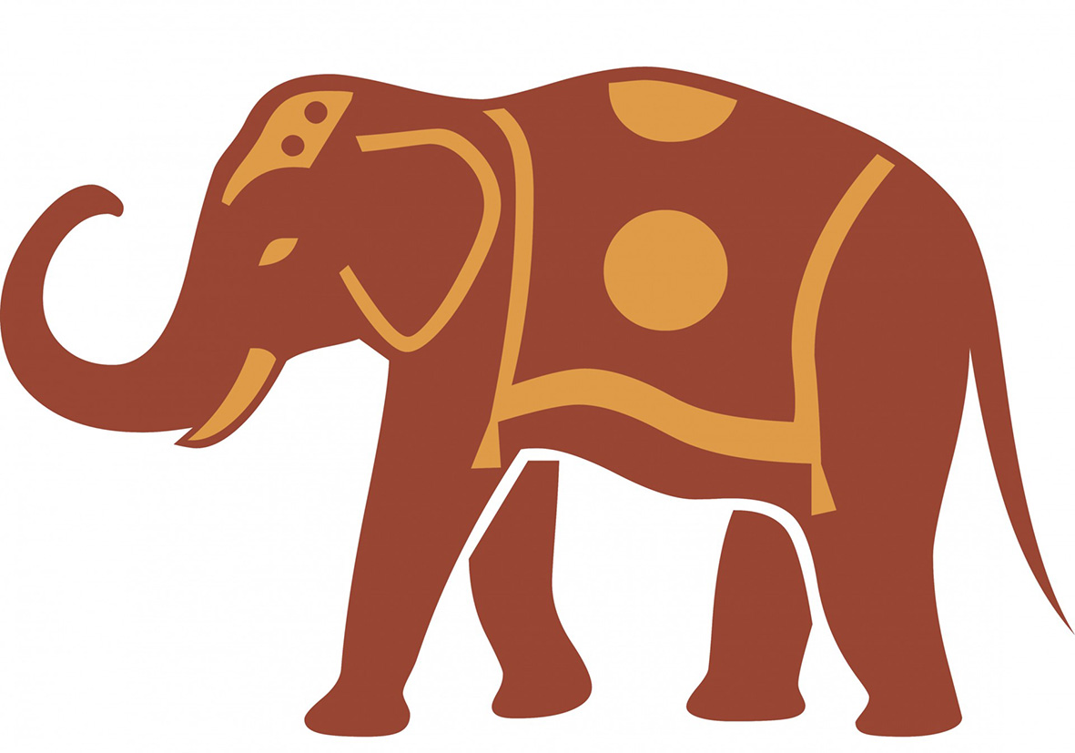 brown elephant silhouette