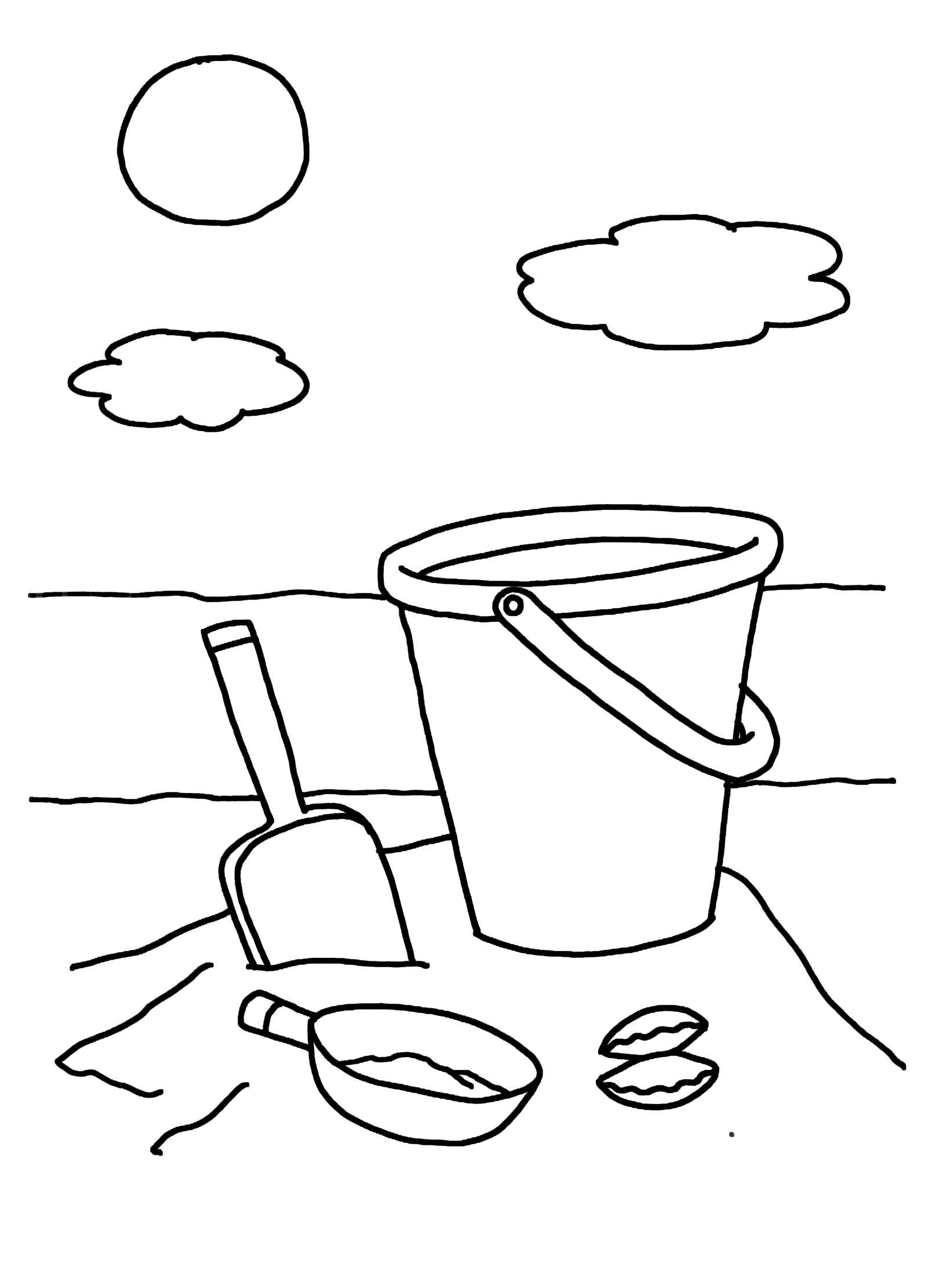 printable coloring pages for kids bucket spade