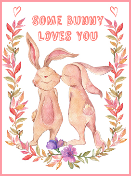 some bunny loves you valentine card