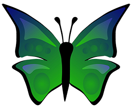 green butterfly clipart