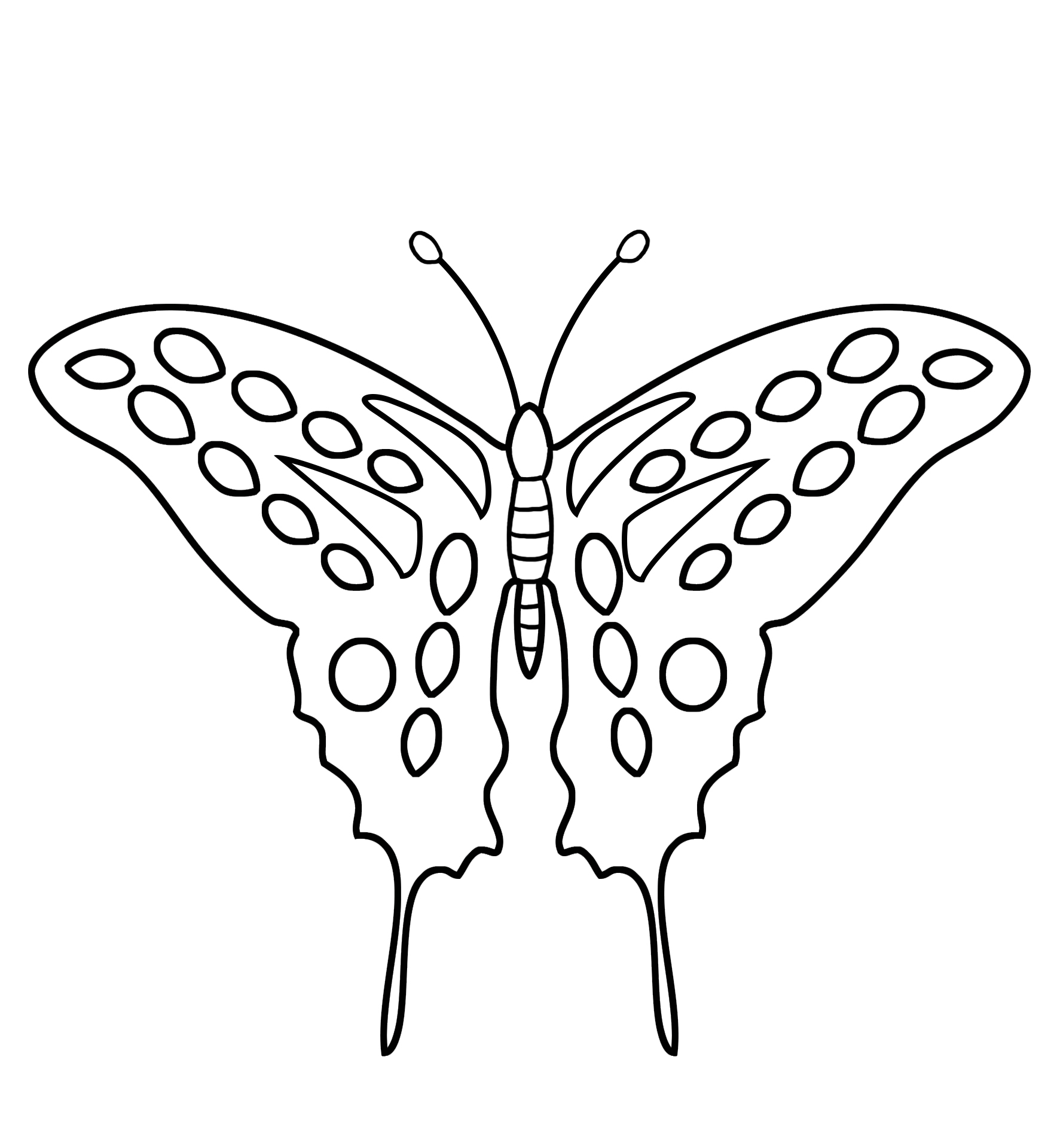 coloring page for kids with butterfly