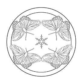 butterfly on roses · butterfly mandala coloring page