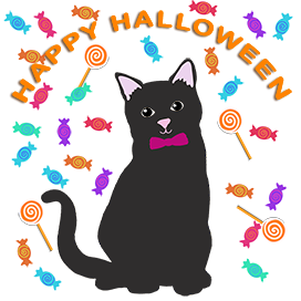 cute Halloween image candy cat