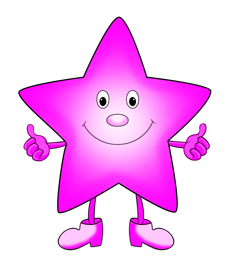 pink cartoon star clipart