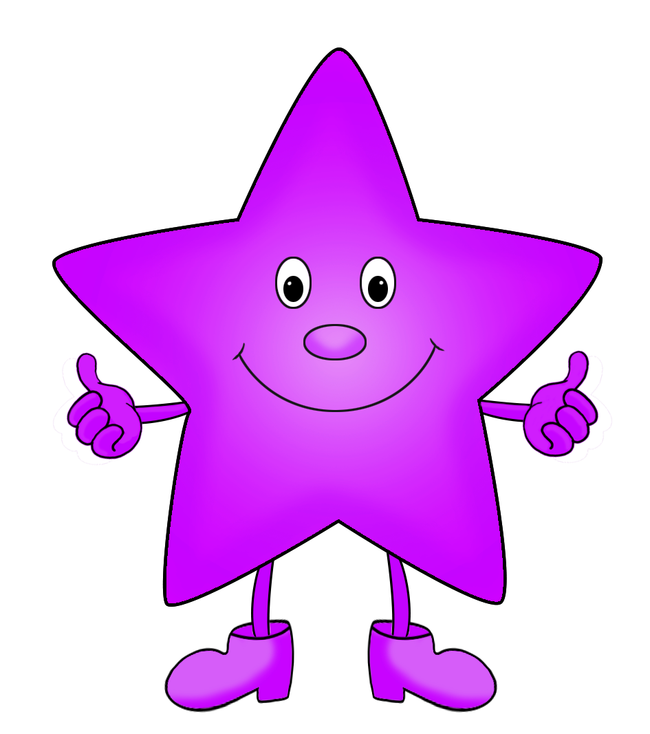 purple funny star clipart
