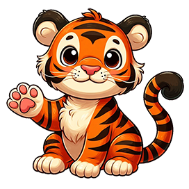 cartoon tiger clipart for kids
