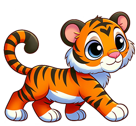 cartoon tiger walking