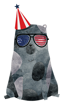 cat celebrating 4th of July