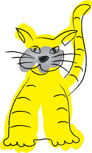 drawing of yellow cat