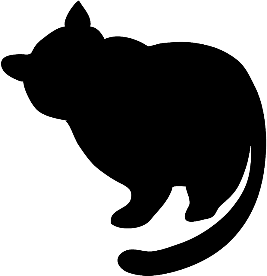 fat black cat silhouette