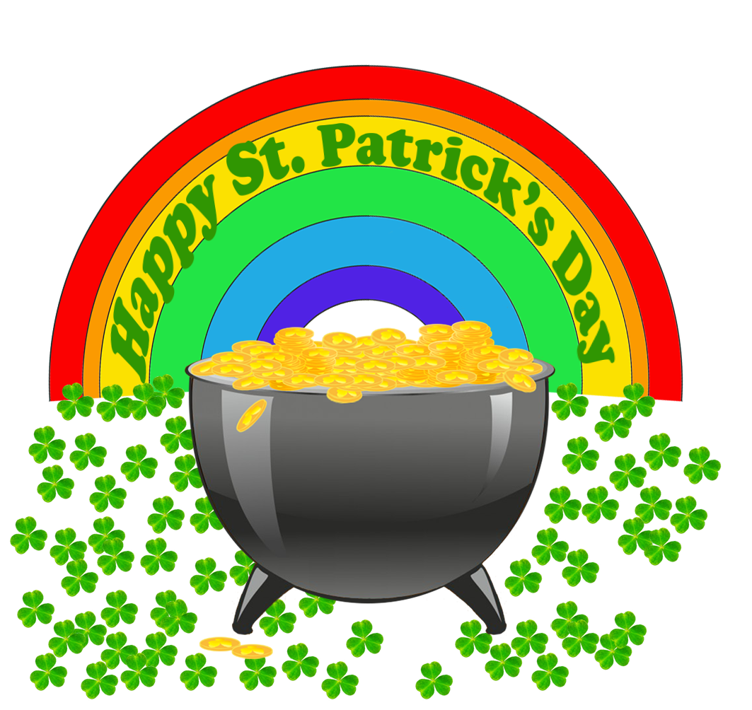Happy St. Patrick's day rainbow couldron