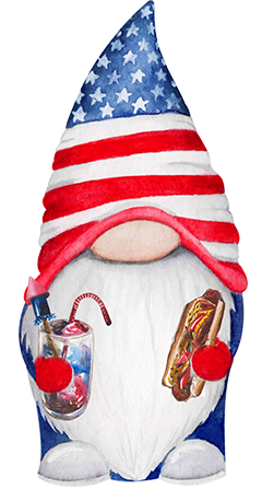 celebrating 4th of July gnome
