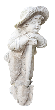 garden statue child with spade