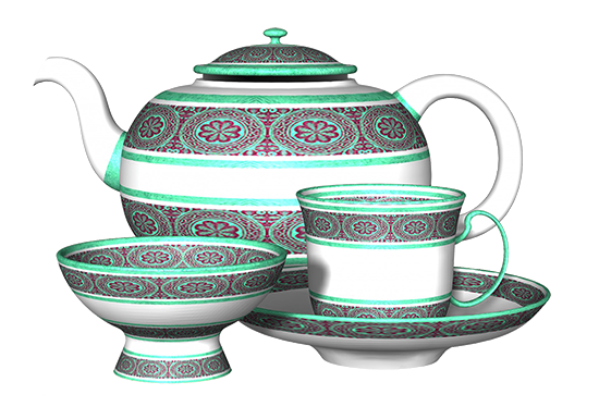 china tea set clipart