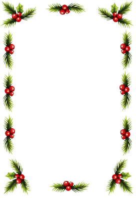 Christmas border frame holly