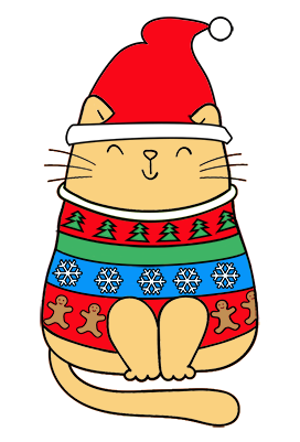 Christmas cat in Christmas sweater