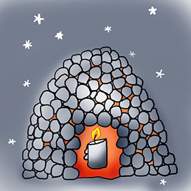 christmas igloo with candle