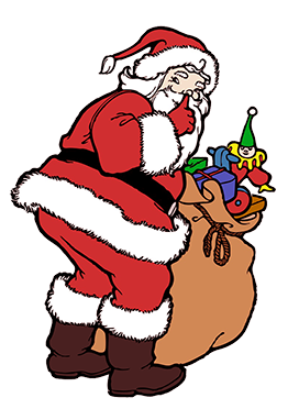 Santa drawing with gifts
