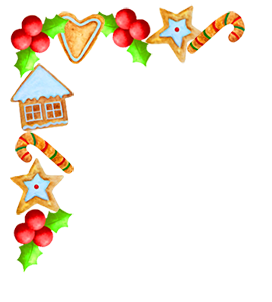 Christmas corner border cookies clipart