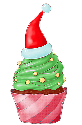 christmas cup cake clipart PNG