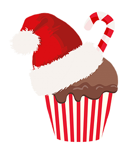 Christmas cupcake clipart