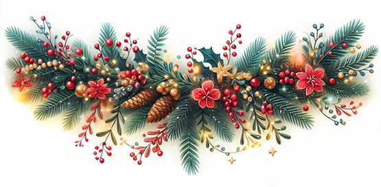 christmas garland border clipart