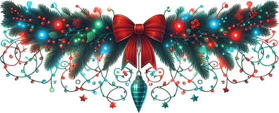 Decorative Christmas garland clipart border