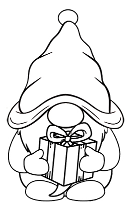 Christmas gnome coloring page