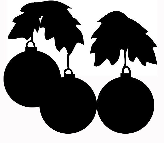 Christmas tree decorations silhouette
