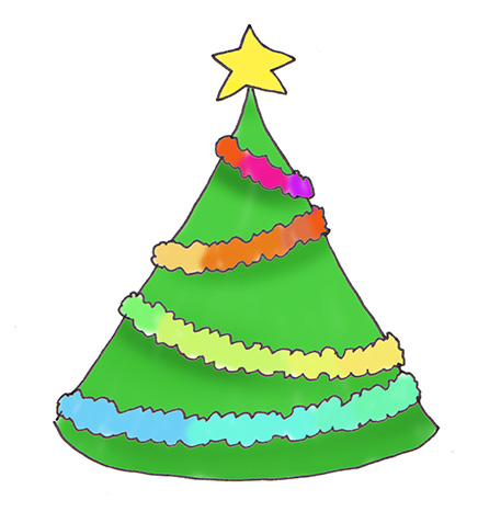 Multicolored Christmas tree decorations