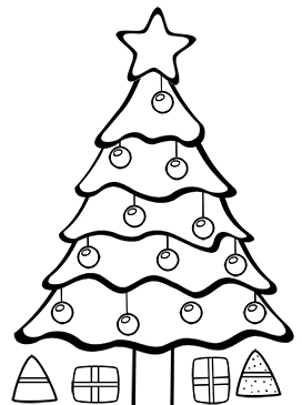 Christmas tree coloring page