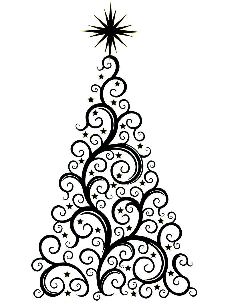 Modern Christmas tree silhouette