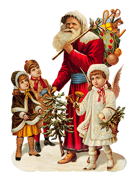 Christmas vintage Santa clipart