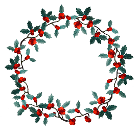 Christmas wreath clipart holly berries