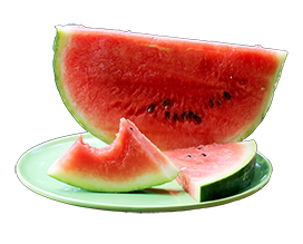 watermelon on green plate
