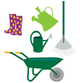 collection of garden tools clipart png