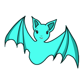 blue cute Halloween bat