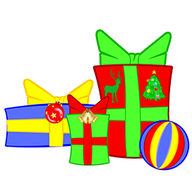 colorful Christmas gifts
