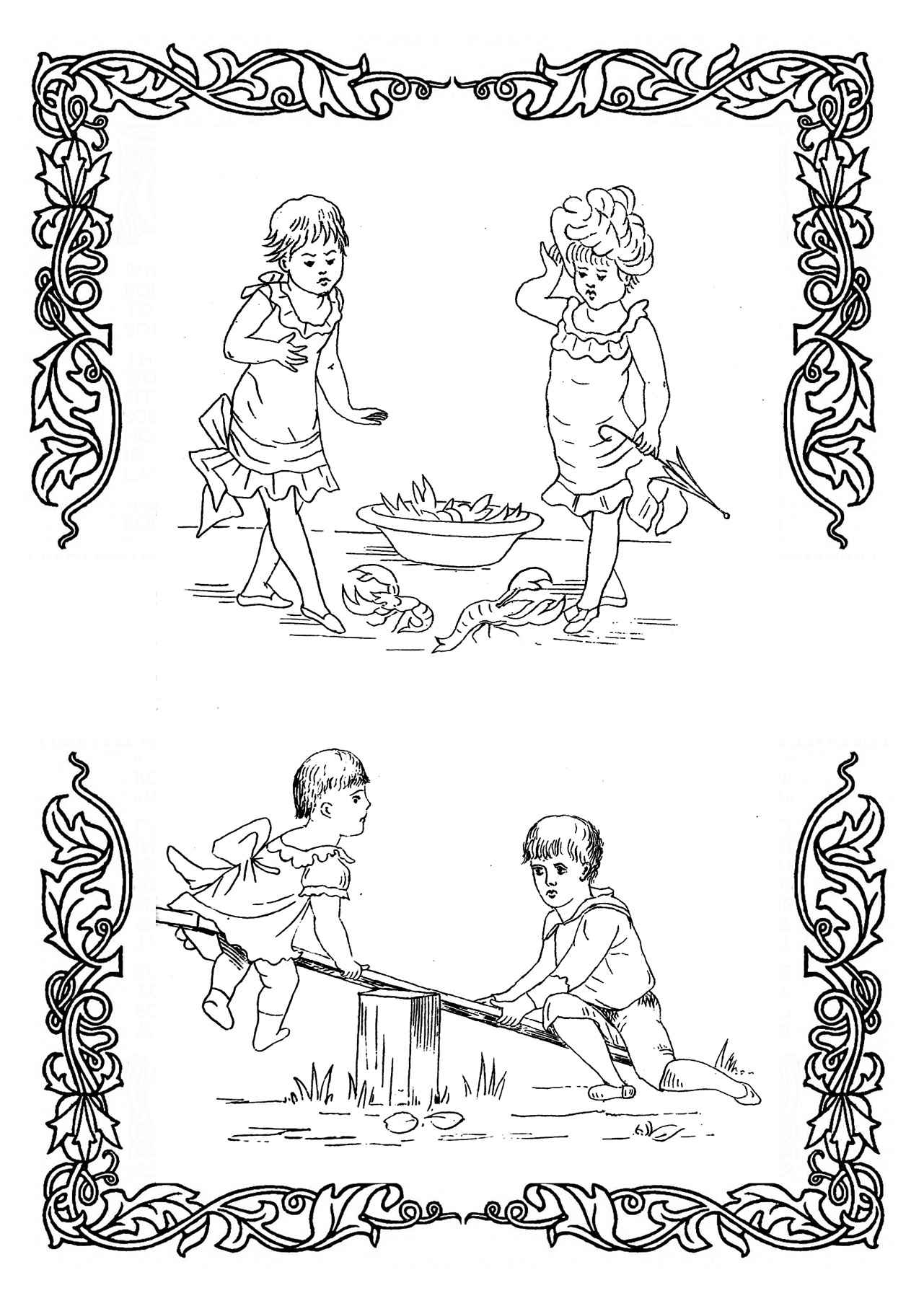 free coloring pictures with Victorian kids