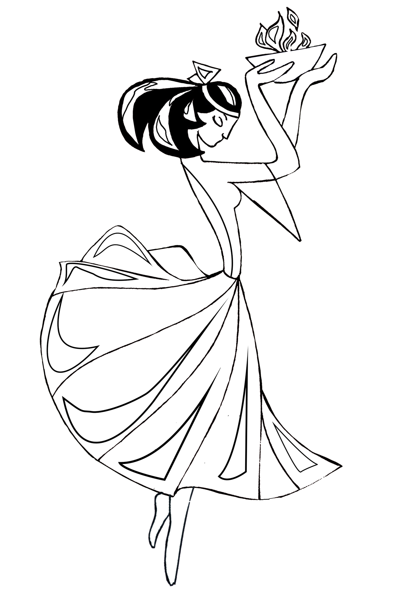 coloring page with Greek dancer