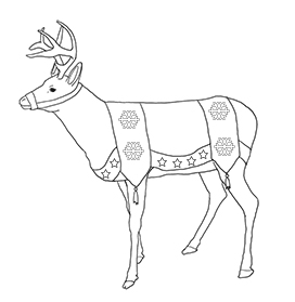 coloring page Santa's reindeer