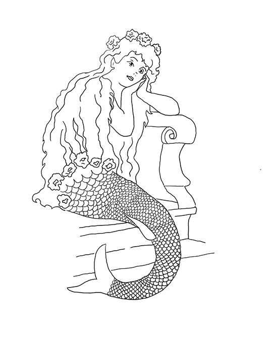 Mermaid coloring page